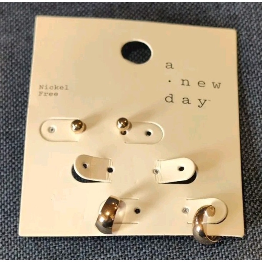 A New Day Hoop Earrings - Gold finish 2 pair